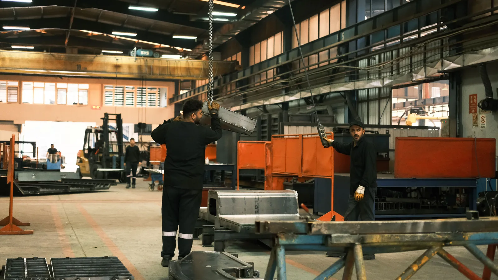 Machinery running on a manufacturing plant floor