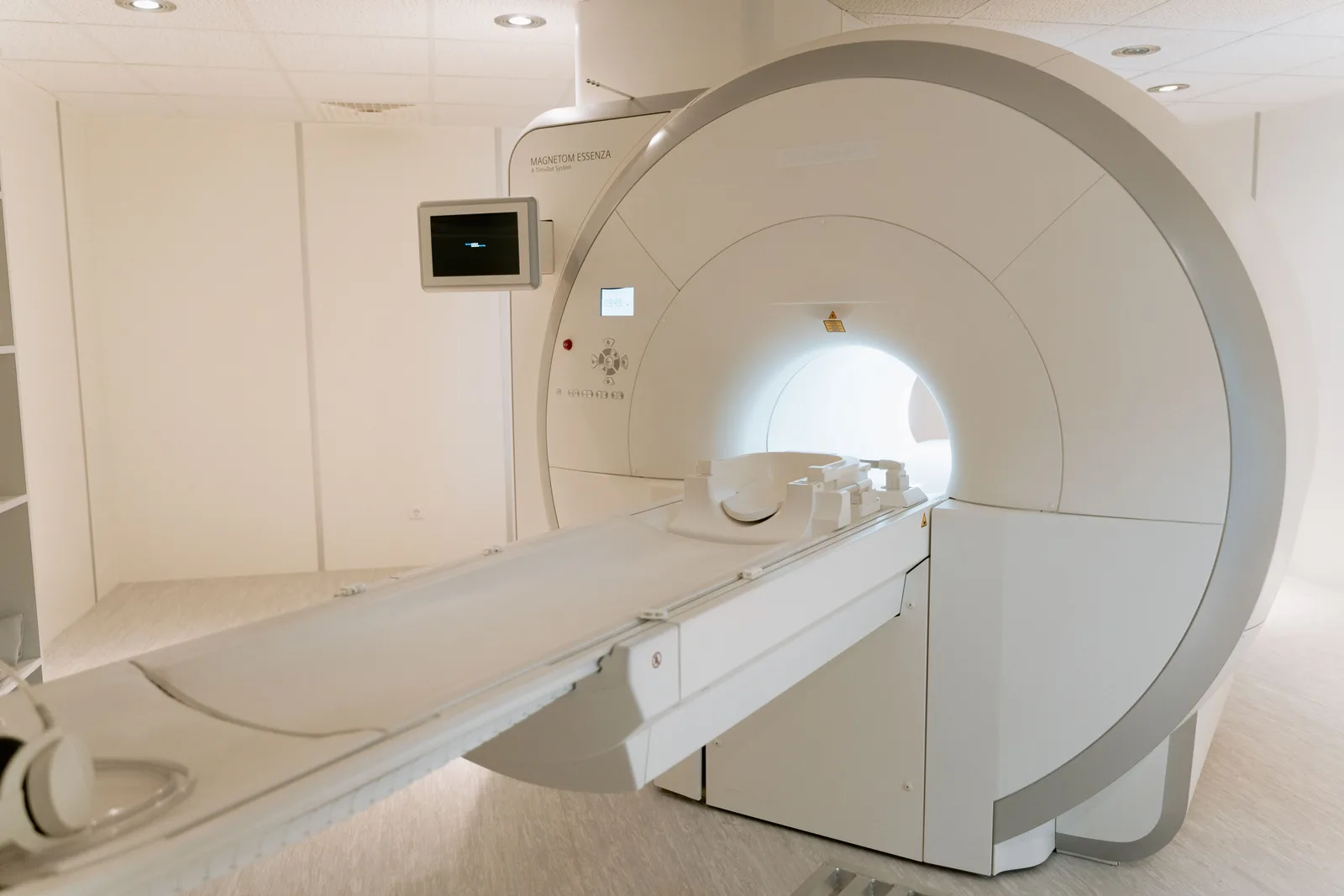 An MRI scanner standing ready in a clinic imaging room
