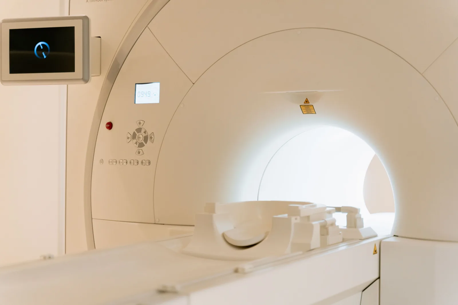 A CT scanner installed in a clinic imaging room